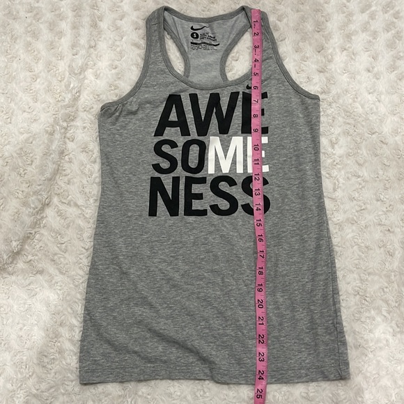 đź’•2 for $25 NIKE AWESOMENESS RACER BACK TANK TOP Sz S Gray white and black. EUC - Picture 3 of 6